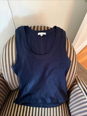 Z Supply Navy Ribbed Scoop Tank